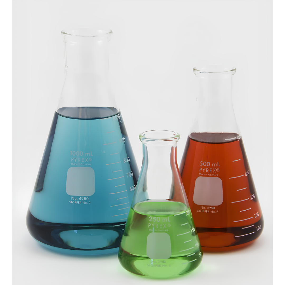 ขวดรูปชมพู่ PYREX Erlenmeyer Flask แบบคอแคบและคอกว้าง - Image 3