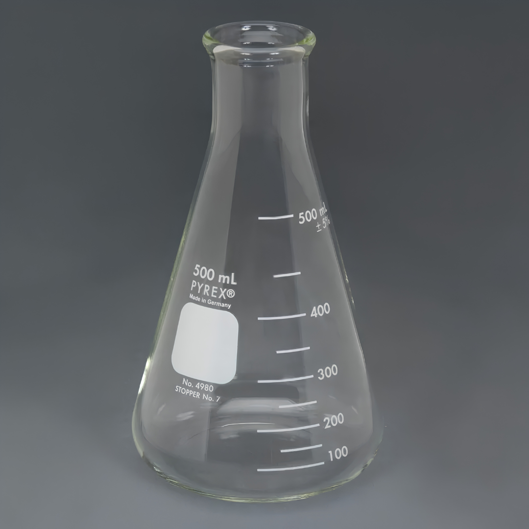 ขวดรูปชมพู่ PYREX คอแคบ No. 4980 ขนาด 500 ml